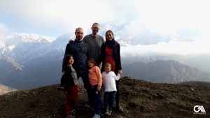 the photo shows a family which is visiting alamut valley.