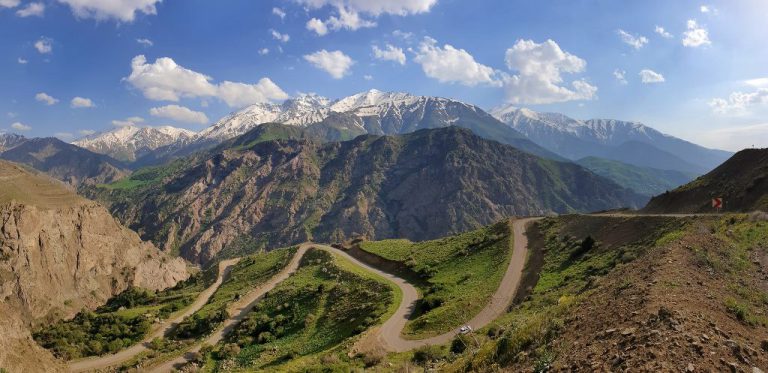 mountainous road in alamut valley